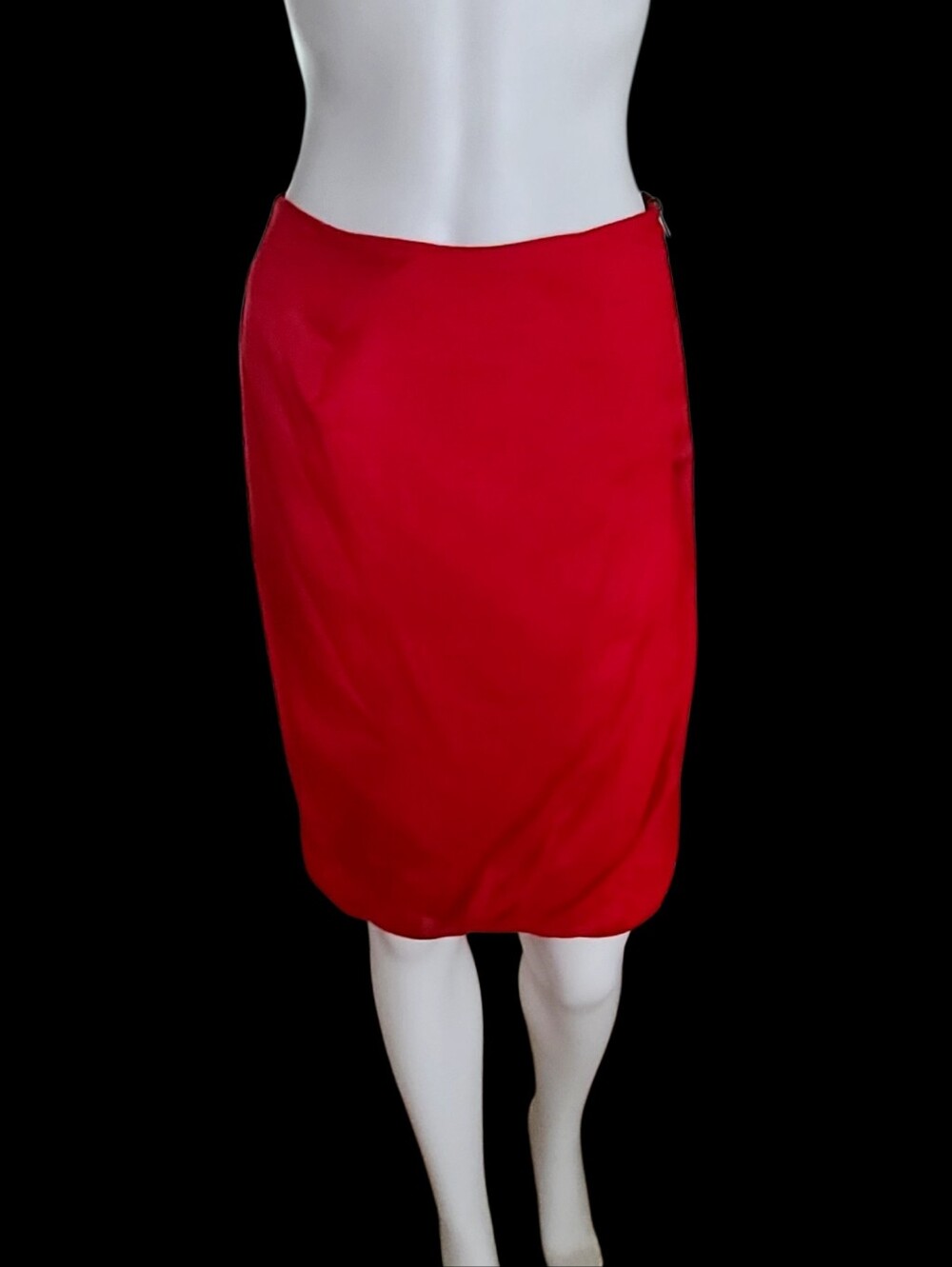 La petite S***** Crimson Red Cotton Draped Pencil Skirt